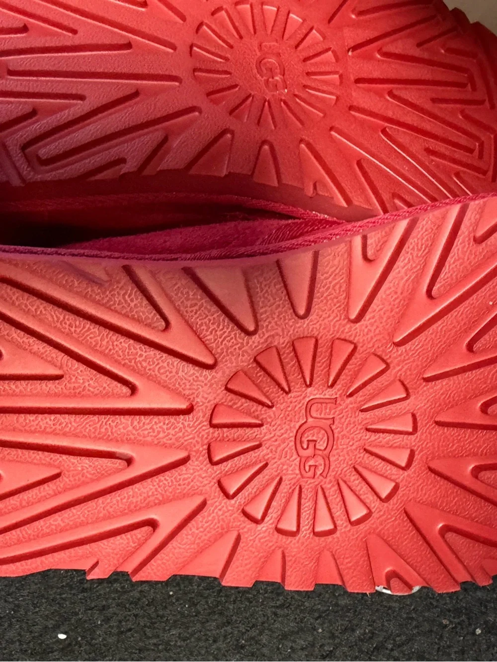 UGG Kids Red Suede Lace-Up Booties